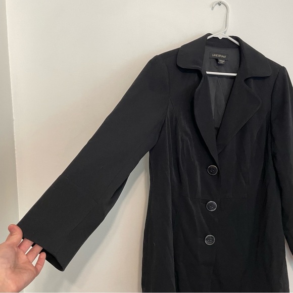 LANE BRYANT Plus Size Solid Black Three Button Long Duster Work Blazer or Jacket - Picture 6 of 14